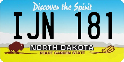 ND license plate IJN181