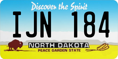 ND license plate IJN184