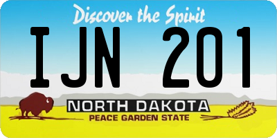 ND license plate IJN201