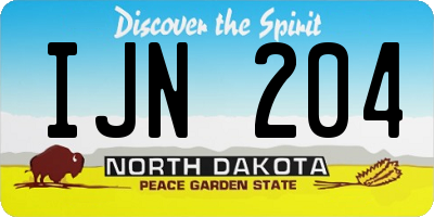 ND license plate IJN204