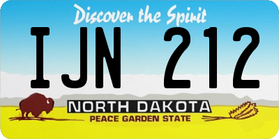 ND license plate IJN212