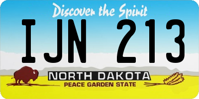 ND license plate IJN213
