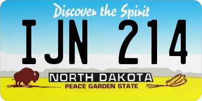 ND license plate IJN214