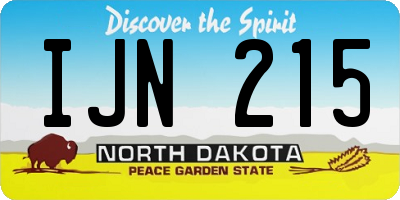 ND license plate IJN215