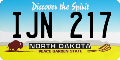 ND license plate IJN217