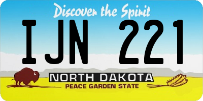 ND license plate IJN221