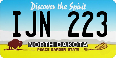 ND license plate IJN223