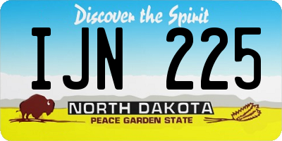 ND license plate IJN225