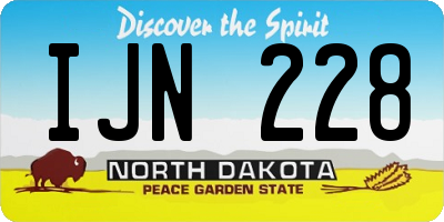 ND license plate IJN228
