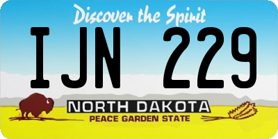 ND license plate IJN229
