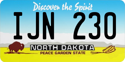 ND license plate IJN230
