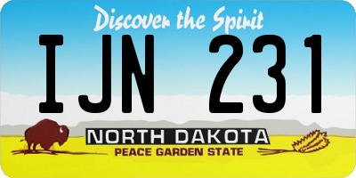 ND license plate IJN231