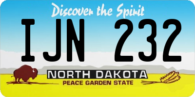 ND license plate IJN232