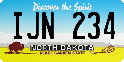 ND license plate IJN234