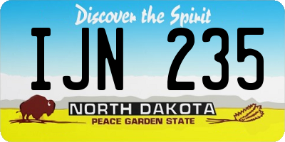 ND license plate IJN235