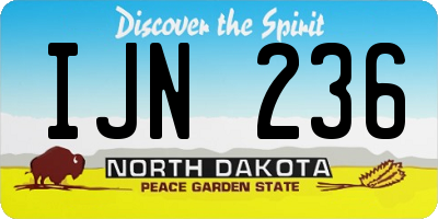 ND license plate IJN236