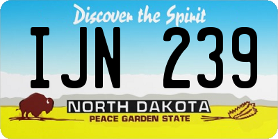 ND license plate IJN239