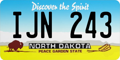 ND license plate IJN243