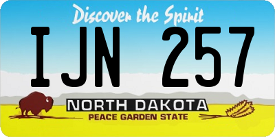 ND license plate IJN257