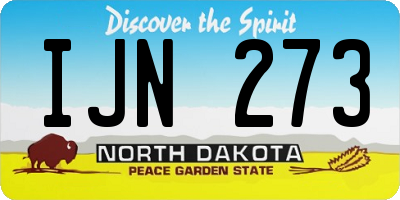 ND license plate IJN273