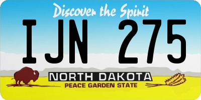 ND license plate IJN275