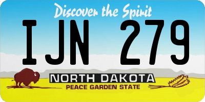 ND license plate IJN279
