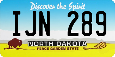 ND license plate IJN289