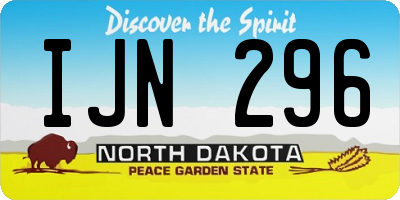 ND license plate IJN296