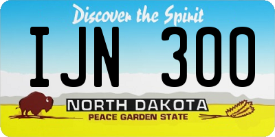 ND license plate IJN300