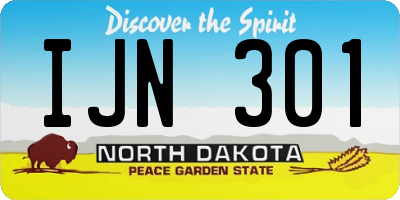 ND license plate IJN301