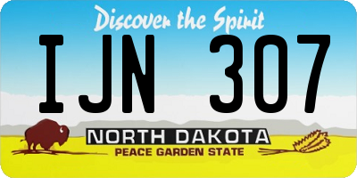 ND license plate IJN307