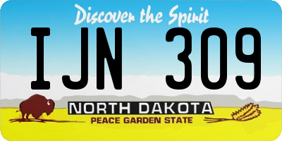 ND license plate IJN309