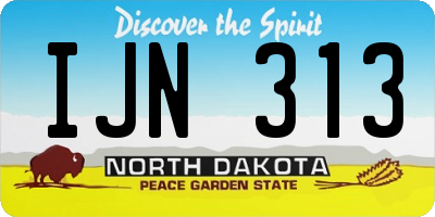 ND license plate IJN313