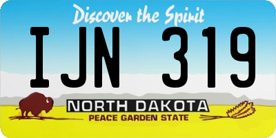 ND license plate IJN319