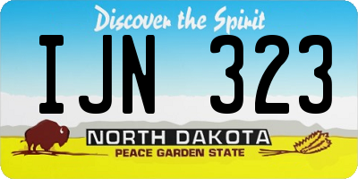 ND license plate IJN323