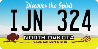 ND license plate IJN324