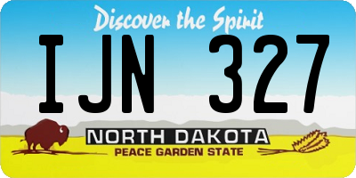 ND license plate IJN327
