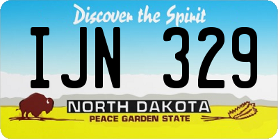 ND license plate IJN329