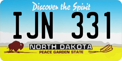 ND license plate IJN331