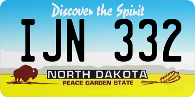 ND license plate IJN332