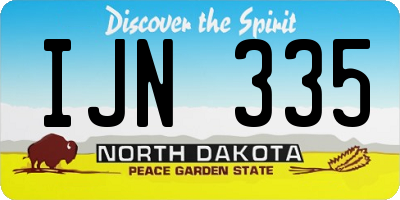 ND license plate IJN335