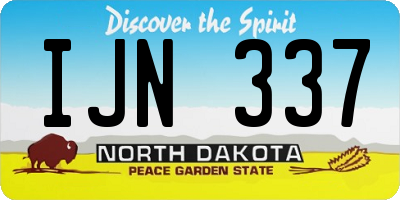 ND license plate IJN337