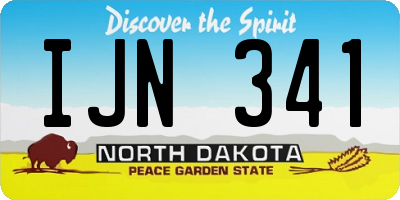 ND license plate IJN341