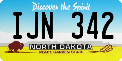 ND license plate IJN342