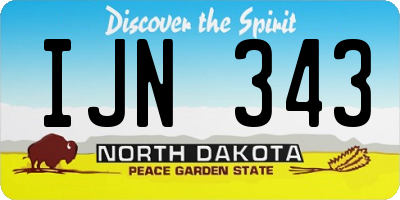 ND license plate IJN343