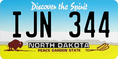 ND license plate IJN344