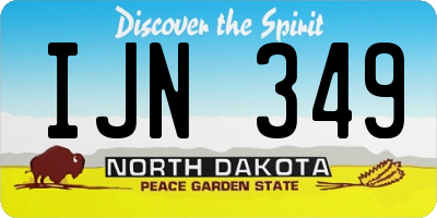ND license plate IJN349