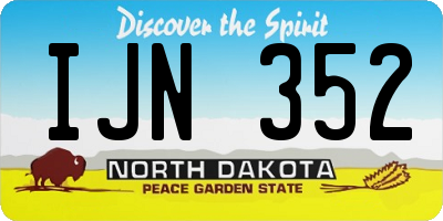 ND license plate IJN352