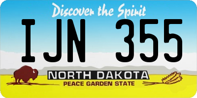 ND license plate IJN355