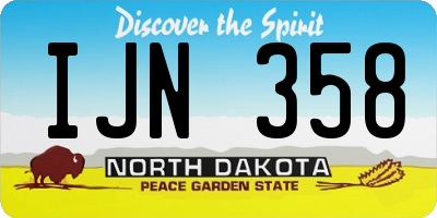 ND license plate IJN358